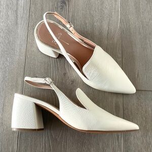 PAOLO Slingback  Pointed Toe Heels Off White Size 8